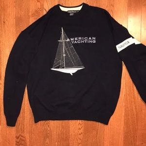 Vintage nautica knit sweater big logo